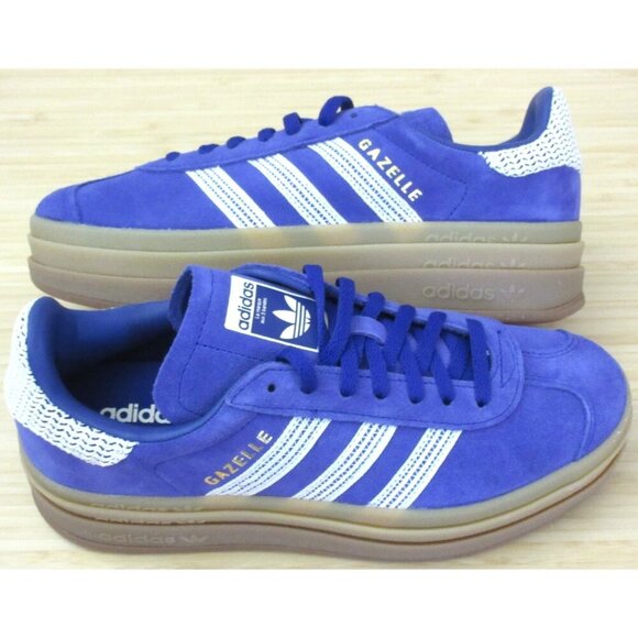 Adidas Women's Gazelle Bold Crochet Pack Collegiate Purple Shoes Sizes NIB - Picture 2 of 5